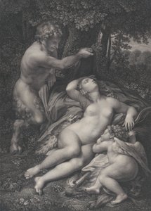 Ein Satyr entdeckt die schlafende Venus, mit Amor an ihrer Seite (1801) von Pierre Audouin