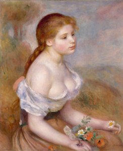 Ein junges Mädchen mit Gänseblümchen
