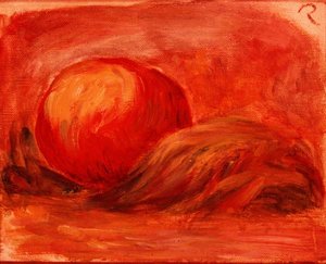 Apfel mit Blatt von Pierre Auguste Renoir