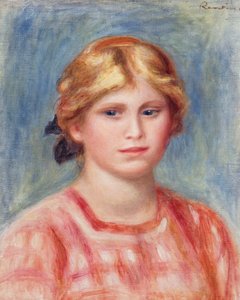 Büste einer Frau mit rosa Bluse, 1905 von Pierre Auguste Renoir