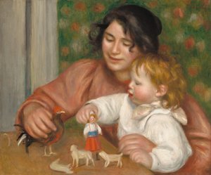 Kind mit Spielzeug - Gabrielle und der Sohn des Künstlers, Jean, 1895-1896 von Pierre Auguste Renoir