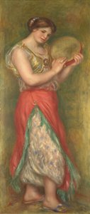 Tanzendes Mädchen mit Tamburin von Pierre Auguste Renoir