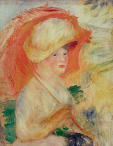Frau mit Sonnenschirm von Pierre Auguste Renoir