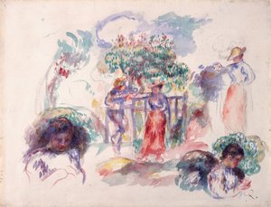 Figuren unter einem Baum, 1880-82 von Pierre Auguste Renoir
