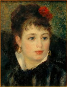 Frau mit Rose von Pierre Auguste Renoir