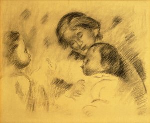 Gabrielle Renard mit Jean Renoir und einem kleinen Mädchen, ca. 1895-96