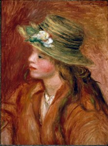 Mädchen mit Strohhut von Pierre Auguste Renoir