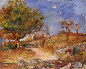 Mädchen auf einem Pfad; Jeune Fille sur le Sentier, ca. 1882-83 von Pierre Auguste Renoir