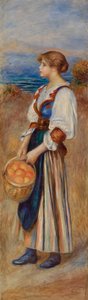 Mädchen mit Korb voller Orangen von Pierre Auguste Renoir
