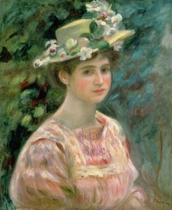 Mädchen mit Eglantinen auf ihrem Hut, ca. 1896