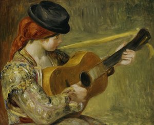 Mädchen mit Gitarre, 1897 von Pierre Auguste Renoir