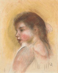 Kopf eines jungen Mädchens im Profil; Tête de jeune fille en profil von Pierre Auguste Renoir