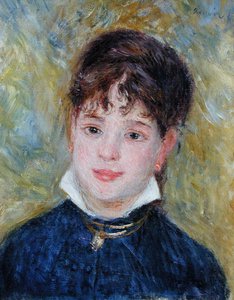 Kopf einer jungen Frau (Jeanne Samary) um 1877-79 von Pierre Auguste Renoir