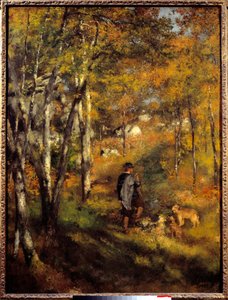 Jules Lecoeur und seine Hunde im Wald von Fontainebleau. Gemälde von Pierre Auguste Renoir (1841-1919) von Pierre Auguste Renoir