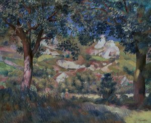 Landschaft bei La Roche Guyon, ca. 1887 von Pierre Auguste Renoir