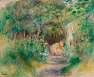 Landschaft mit Frau beim Gärtnern von Pierre Auguste Renoir