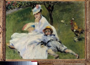Madame Monet und ihr Sohn im Garten von Argenteuil von Pierre Auguste Renoir