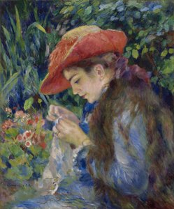 Marie-Therese Durand-Ruel beim Nähen