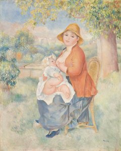 Mutterschaft oder Frau, die ihr Kind stillt (Madame Renoir und ihr Sohn) von Pierre-Auguste Renoir