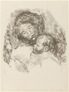 Mutterschaft, große Platte von Pierre Auguste Renoir