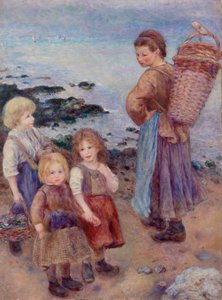 Muschelfischer in Berneval, Normandie