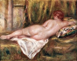 Nackte Frau von hinten gesehen oder Ruhe nach dem Bad