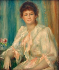 Porträt einer jungen Frau in Weiß von Pierre Auguste Renoir