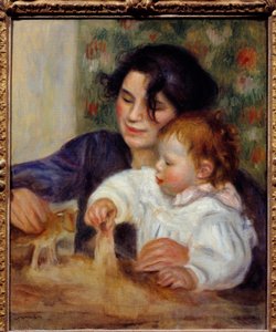 Porträt von Gabrielle und Jean. Porträt des Sohnes des Malers, Jean Renoir (1894-1979), mit seiner Amme Gabrielle Renard (1879-1959)