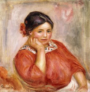 Porträt von Gabrielle in einer roten Bluse, 1896
