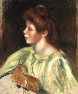 Porträt einer Frau, die Gitarre spielt von Pierre Auguste Renoir