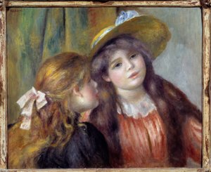 Porträt von zwei Mädchen. Gemälde von Pierre Auguste Renoir von Pierre Auguste Renoir
