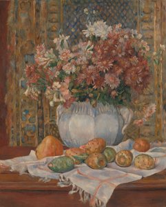 Stillleben mit Blumen und Feigenkaktus, ca. 1885 von Pierre Auguste Renoir