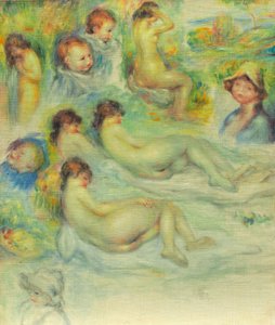 Studien von Pierre Renoir; seine Mutter, Aline Charigot; Akte; und Landschaft von Pierre Auguste Renoir