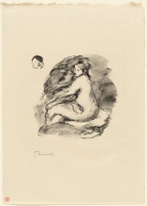 Studie einer sitzenden weiblichen Aktfigur, Variante von Pierre Auguste Renoir