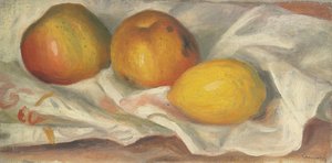 Zwei Äpfel und eine Zitrone