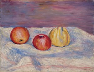 Zwei Äpfel und eine Quitte; Deux pommes et un coing, ca. 1900 von Pierre Auguste Renoir