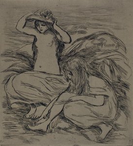Zwei Frauen beim Baden von Pierre Auguste Renoir