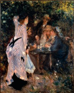 Unter der Laube. Porträts der Maler Claude Monet, Alfred Sisley und Norbert Goeneutte. Gemälde von Pierre Auguste Renoir von Pierre Auguste Renoir