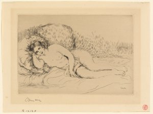 Frau liegend, nach links von Pierre Auguste Renoir