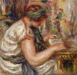 Frau in arabischer Kleidung beim Lesen