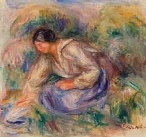 Frau im blauen Rock von Pierre Auguste Renoir