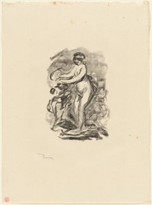 Frau mit Weinrebe, 1. Variante von Pierre Auguste Renoir