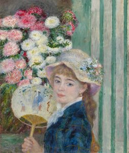 Frau mit Fächer, ca. 1879 von Pierre Auguste Renoir
