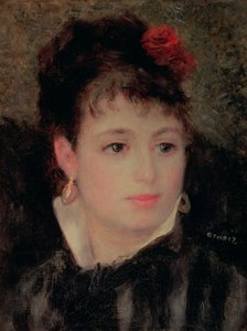 Frau mit Rose im Haar von Pierre Auguste Renoir