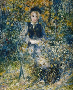 Junges Mädchen auf einer Bank, 1875 von Pierre Auguste Renoir
