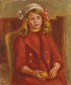 Junges Mädchen mit einer Orange von Pierre Auguste Renoir