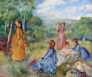Junge Damen spielen Badminton von Pierre Auguste Renoir