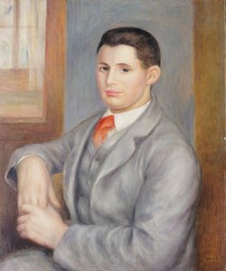 Junger Mann mit roter Krawatte, 1890 von Pierre Auguste Renoir