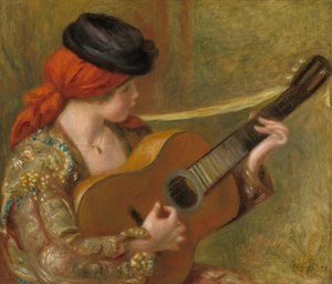 Junge spanische Frau mit Gitarre, 1898 von Pierre Auguste Renoir