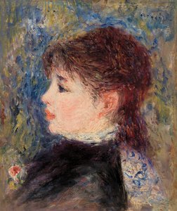 Junge Frau mit Rose von Pierre Auguste Renoir